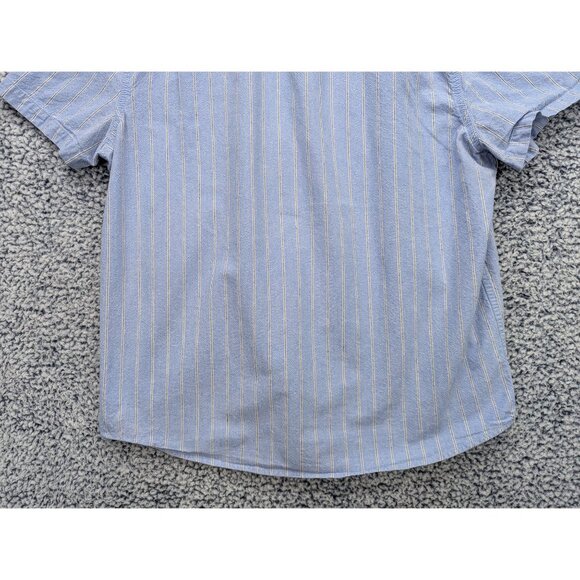 Lucky Brand Button Up Shirt Mens LG Short Sleeve Travel Golf Beachy Western Blue - Picture 7 of 11